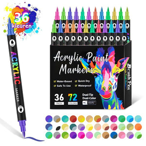 Tweekleurige acrylverfmarker met dubbele punt