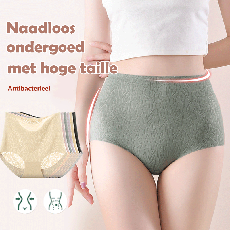 Naadloze slip met hoge taille in effen kleur