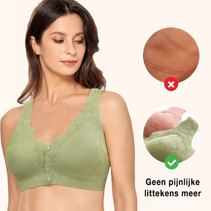 Comfortabele en praktische bh met knoopsluiting aan de voorkant