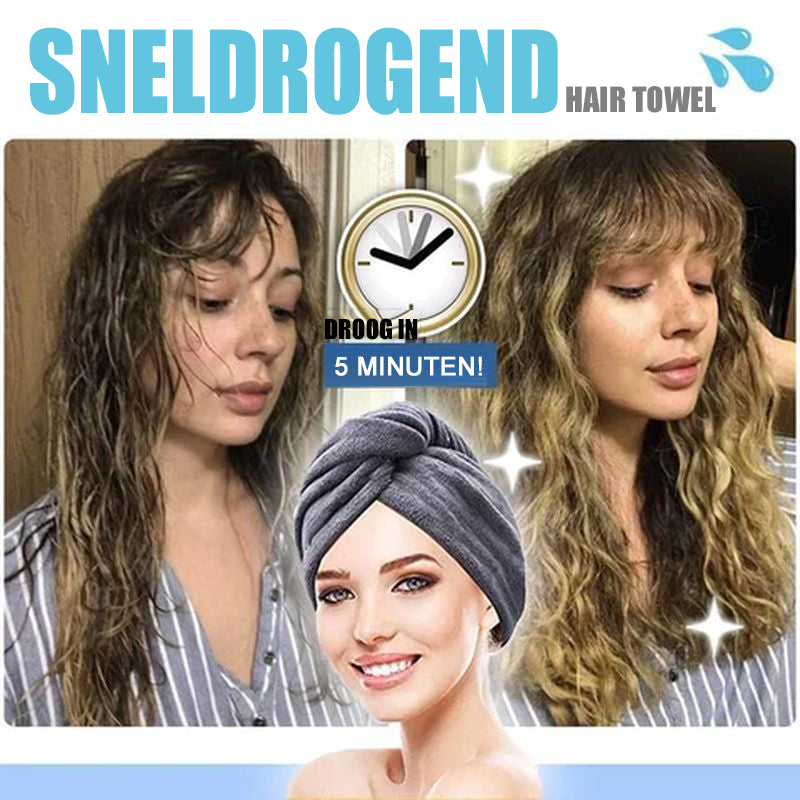 Sneldrogende handdoek voor het haar