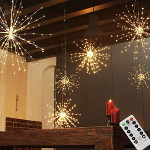 Guirlande lumineuse LED en fil de cuivre effet feux d'artifice de Noël 🎄