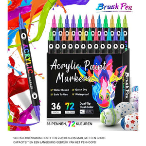 Tweekleurige acrylverfmarker met dubbele punt