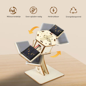 DIY Zonne-energie Houten Satelliet Model Wetenschappelijke Kit