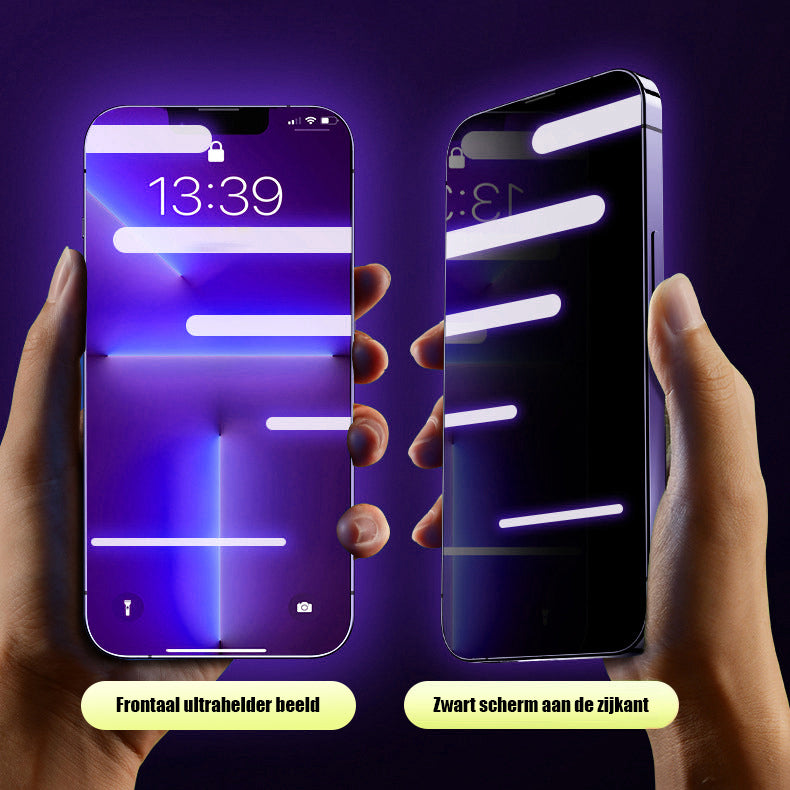 Voor iPhone Stofdichte en anti-kruip uitgeharde film + stofvrij filmhulpmiddel