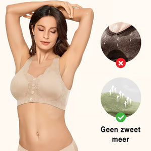Comfortabele en praktische bh met knoopsluiting aan de voorkant