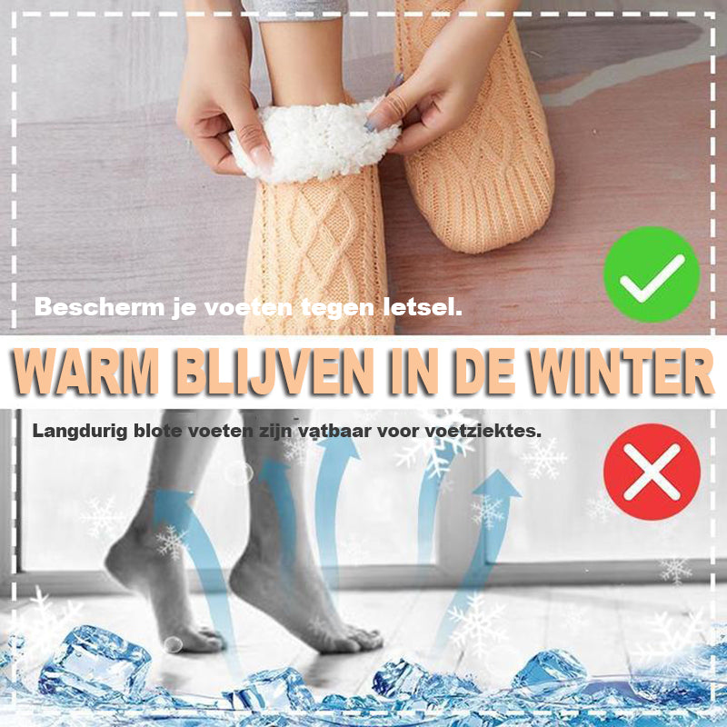 Dikke, gewatteerde sokken en schoenen