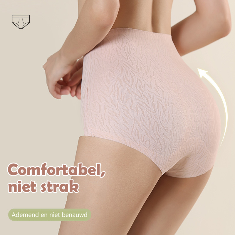 Naadloze slip met hoge taille in effen kleur