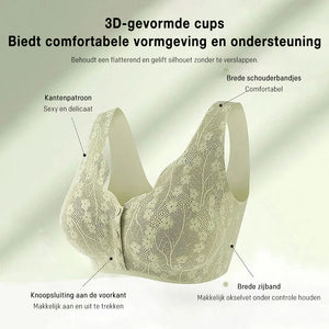 Comfortabele en praktische bh met knoopsluiting aan de voorkant