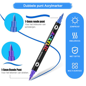 Tweekleurige acrylverfmarker met dubbele punt