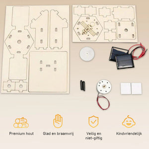 DIY Zonne-energie Houten Satelliet Model Wetenschappelijke Kit