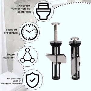 Zware bevestigingsboutset voor toiletzitting
