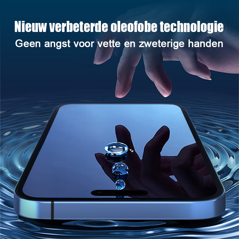 Voor iPhone Stofdichte en anti-kruip uitgeharde film + stofvrij filmhulpmiddel