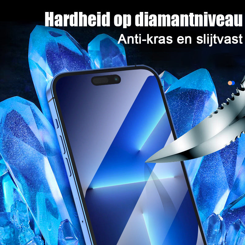 Voor iPhone Stofdichte en anti-kruip uitgeharde film + stofvrij filmhulpmiddel