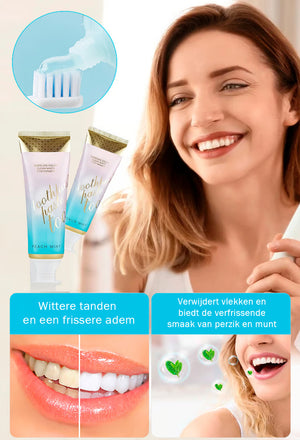 Gekleurde witmakende tandpasta