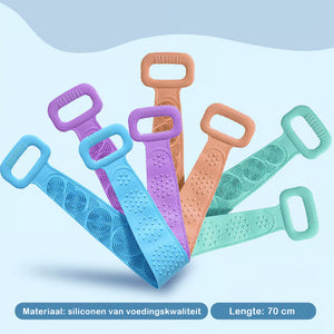 Siliconen badgordel scrubborstel
