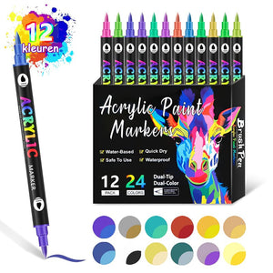 Tweekleurige acrylverfmarker met dubbele punt